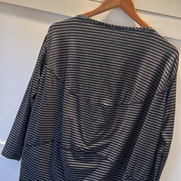 Lululemon Black Boatneck Striped Lightweight Athletic Long Sleeve Shirt - Picture 5 of 10